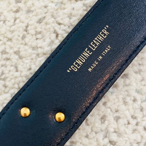 Paloma Picasso Vintage Womens Medium 75 Made in Italy Black Gold Leather Belt - Picture 12 of 16